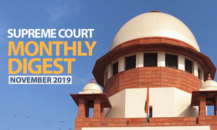 Supreme Court Monthly Digest- November 2019