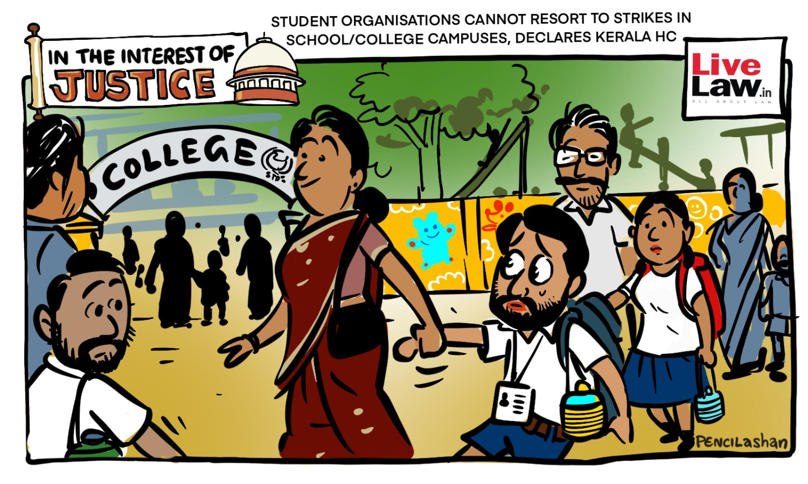 college students on campus cartoon