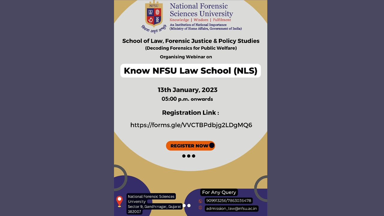 Webinar On “Know NFSU Law School (NLS)”