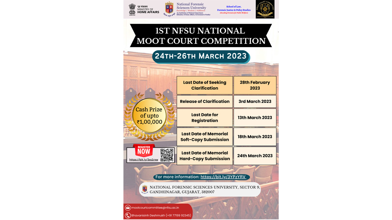 1st NFSU National Technological Moot Court Competition [24-26 March 2023]