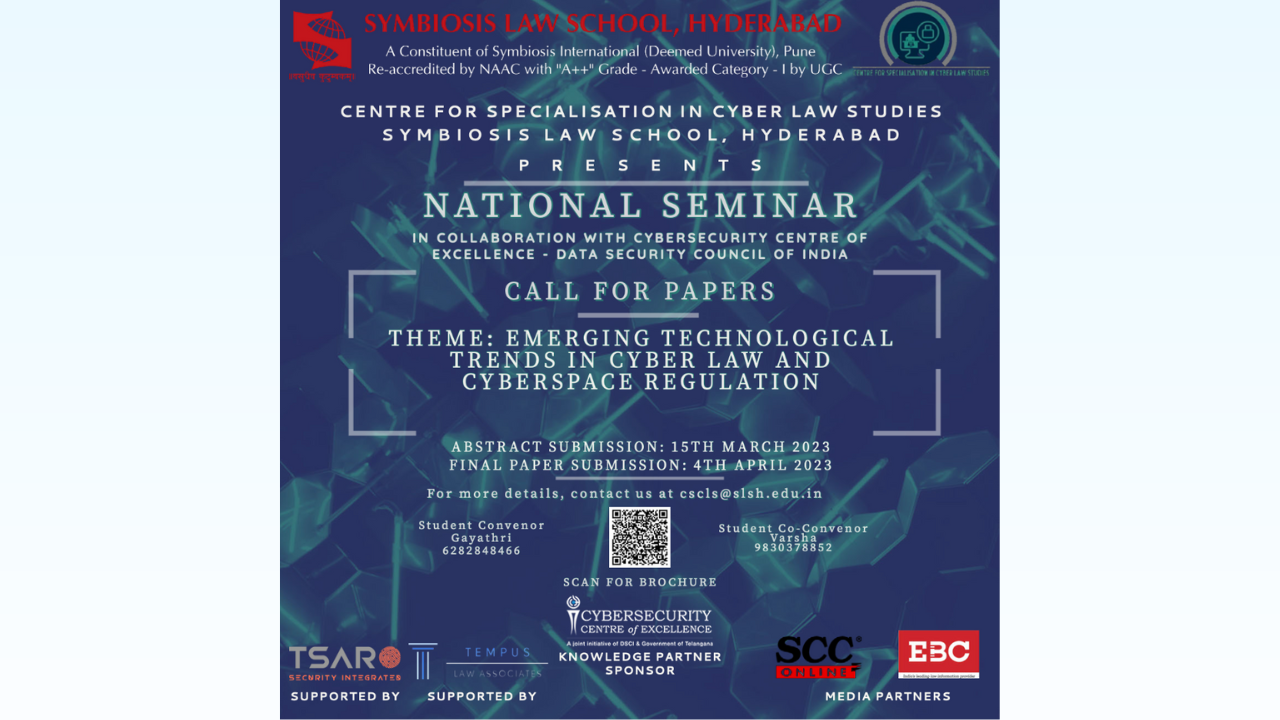 Call For Papers, National Seminar, Technological Trends, Cyber Law