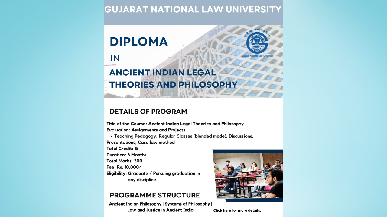 GNLU Diploma In Ancient Indian Legal Theories And Philosophy