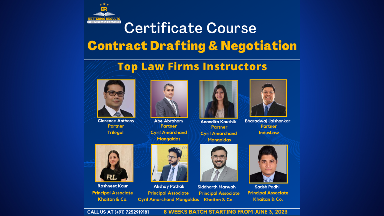 Bettering Results: Learn Contract Drafting & Negotiation from Top Law Firm Partners [Register Now]