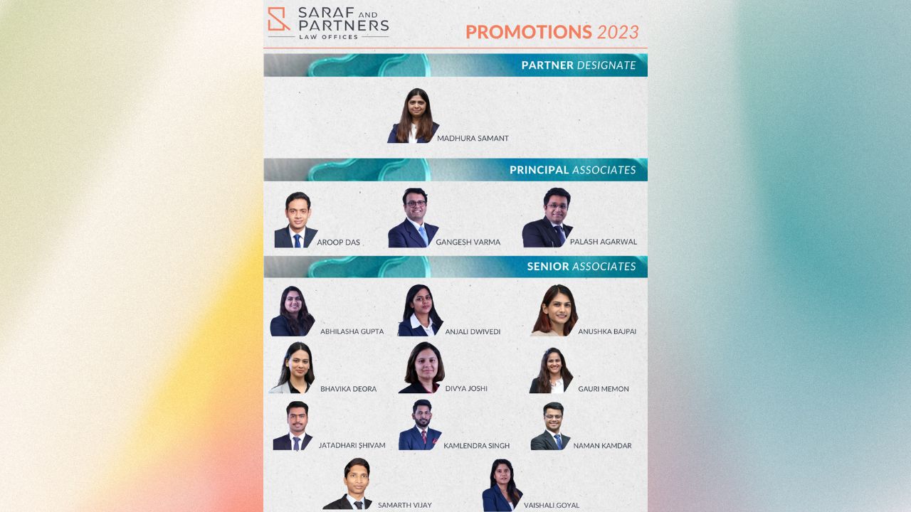 Saraf And Partners announces Annual Promotion For 2023