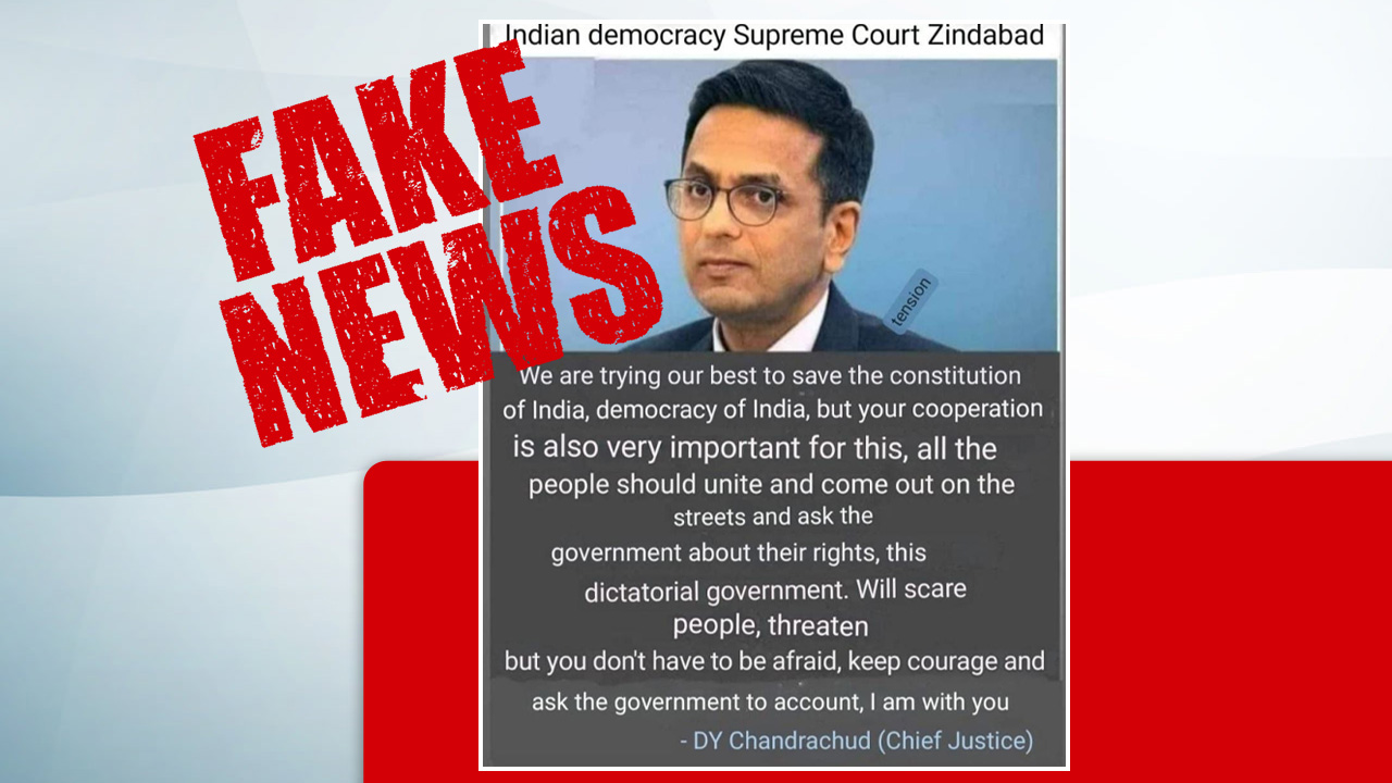 Supreme Court Issues Alert About Fake News Falsely Quoting CJI; Says Legal  Action Being Taken