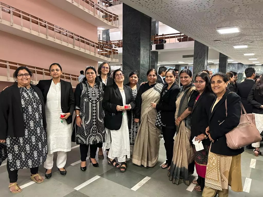 Justice Neena Bansal Krishna with lawyers of Delhi High Court Women Lawyers Forum