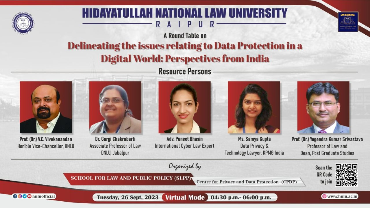 HNLU To Conduct A Round Table On Data Protection In A Digital World: Perspectives From India