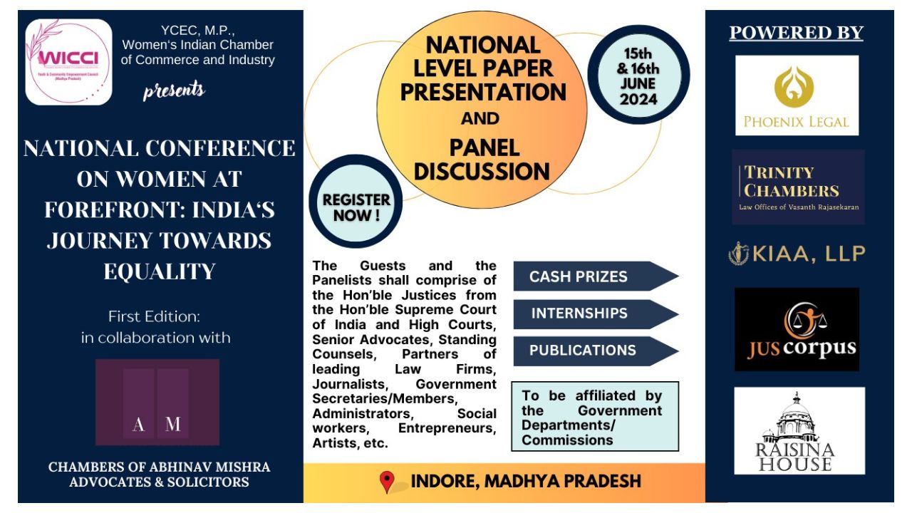 1st National Conference On 'Women At The Forefront: India's Journey Towards Equality' [15th- 16th June]