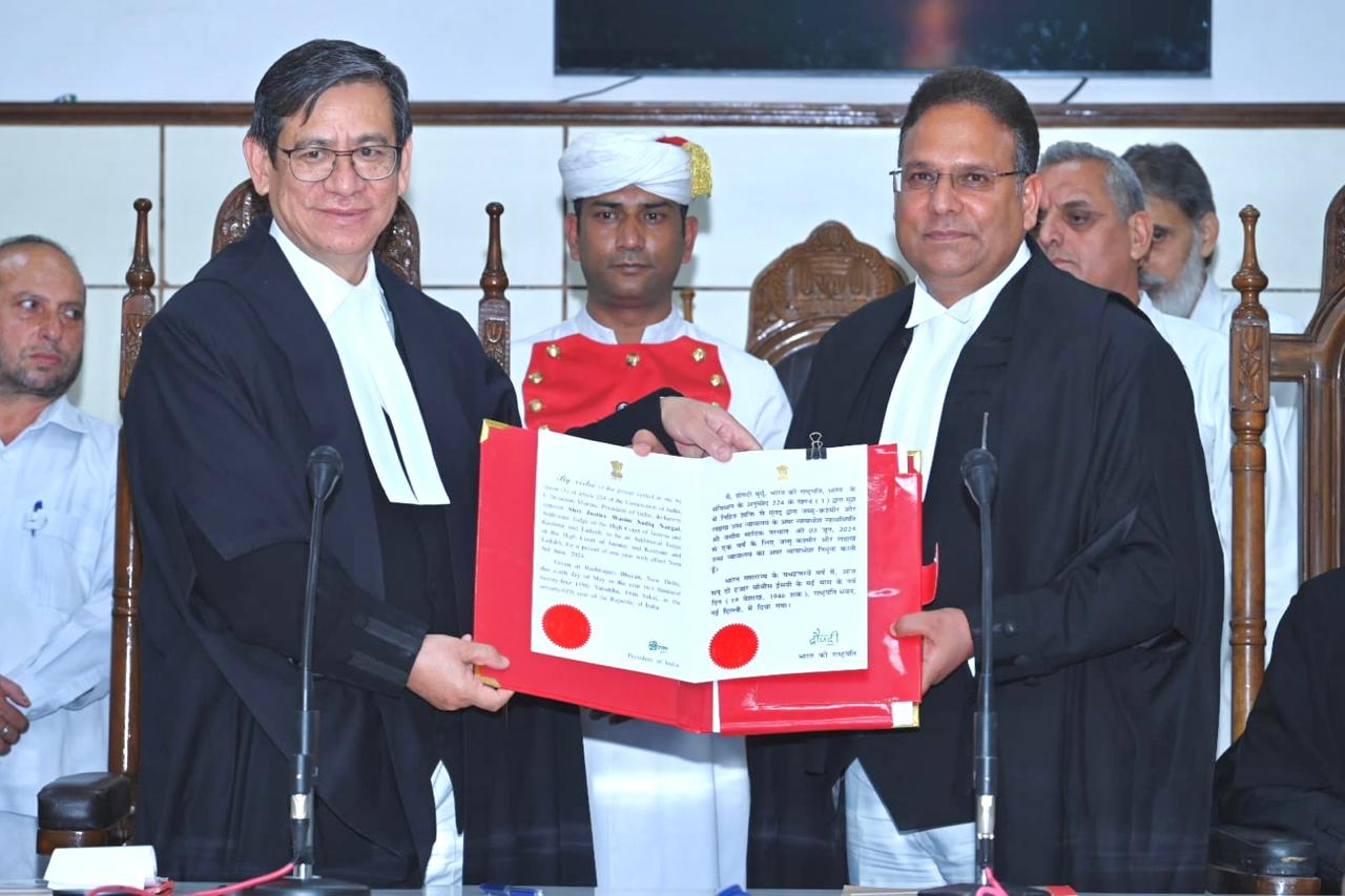 Chief Justice Of J&K High Court Administers Oath Of Office To Justice Wasim Sadiq Nargal