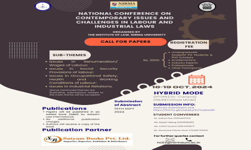 ILNU: National Conference On Contemporary Issues And Challenges In Labour And Industrial Laws [18th To 19th October]