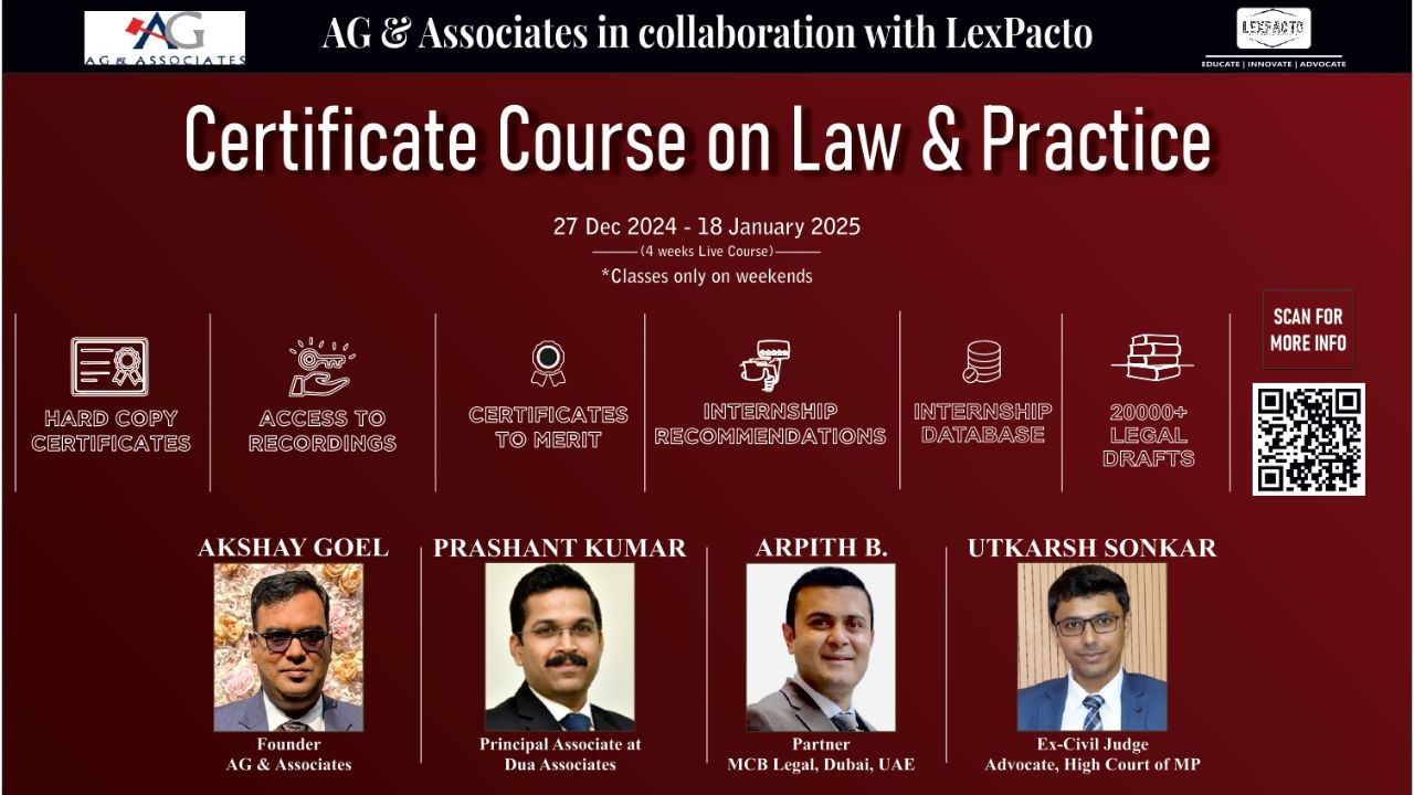 [Advt.] LexPacto: Certificate Course On Law And Practice [Starts 27th December]